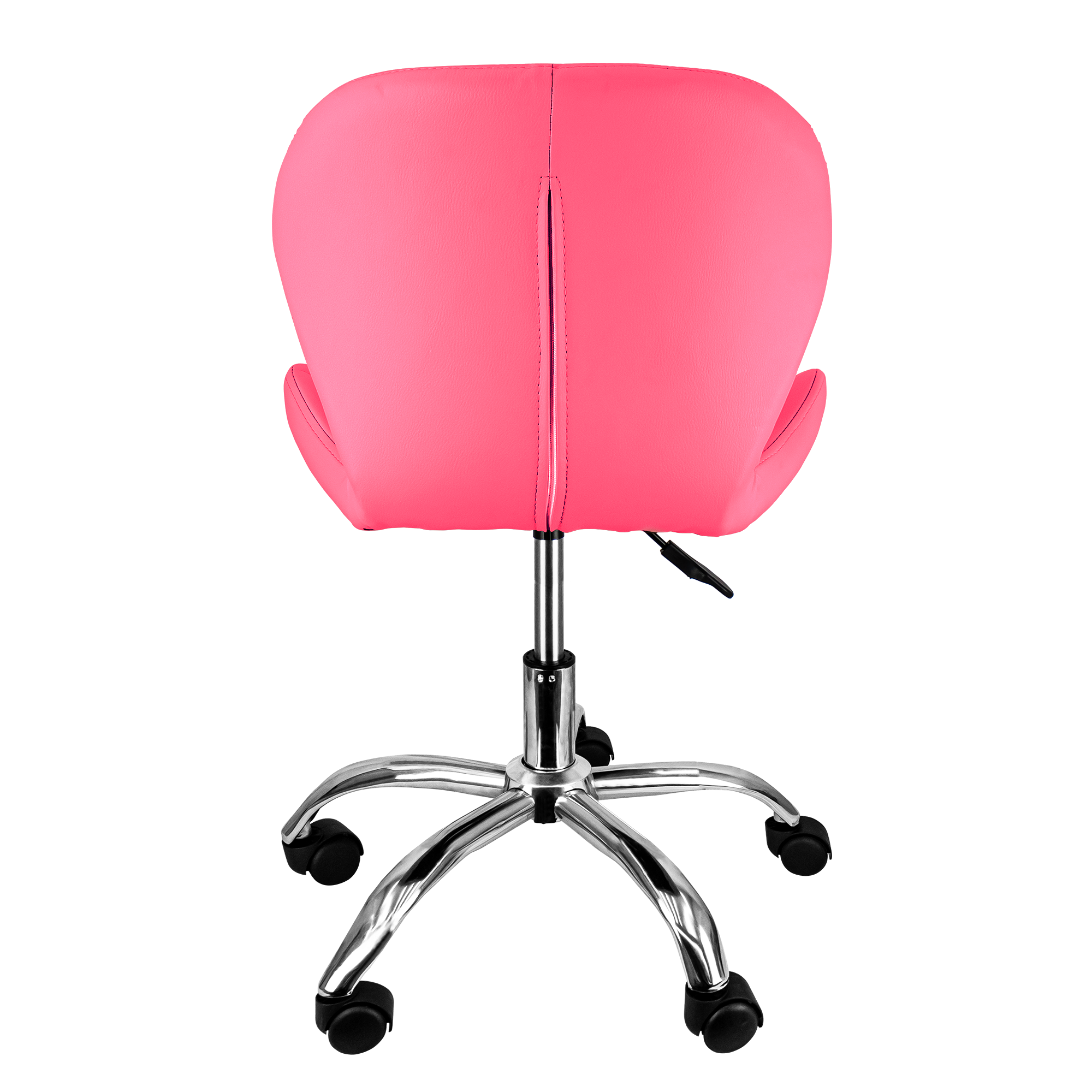 Kit 2 Cadeiras Slim Office Estofada Base Giratória Cromada - Rosa - 5