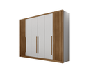 Ver imagem 1 de Guarda Roupa Casal 6 Portas 8 Gavetas - Maldivas Ripado-branco - Móveis Novo Horizonte