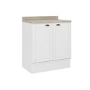 Ver imagem 1 de Balcão de Cozinha C/ Tampo Bella 2609 C/ 2 Portas 80cm Branco - Carraro