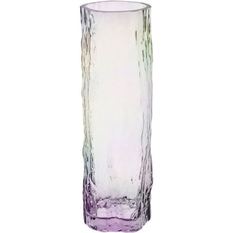 Vaso Decorativo de Vidro Transparente 30x10x10cm Enfeite Sala Mesa Estante