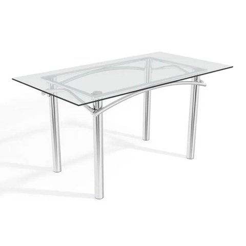 Mesa P/ Cozinha Elba C/ Tampo de Vidro 150cm Cromada - Kappesberg