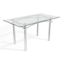 Ver imagem 1 de Mesa P/ Cozinha Elba C/ Tampo de Vidro 150cm Cromada - Kappesberg