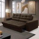 Ver imagem 1 de Sofá Retrátil e Reclinável 3 Lugares 2,50m com Molas Milena Suede Rover & Beato