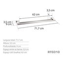 Ver imagem 3 de Toalheiro Duplo 70 Cm Inox - Kromus Rt0310