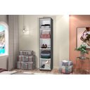 Ver imagem 4 de Sapateira / Multiuso MARR 1 Porta Com Espelho Prateleiras Internas Cor Preto JA