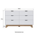 Ver imagem 3 de Cômoda para Quarto 6 Gavetas MDF Alice Yescasa Louro Freijó