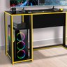 Mesa Gamer para Computador Preta Amarela Politorno - 3