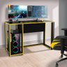 Mesa Gamer para Computador Preta Amarela Politorno - 1