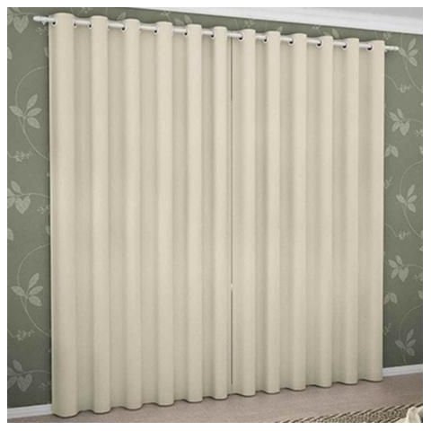 Cortina Tecido Liso Blackout Bege Izaltex 2,60x2,30m