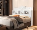 Ver imagem 1 de Cabeçeira Cama Queen Box Casal Vivian 100% Mdf C/ Nicho P/ Colchão 158 Cm - Basoto:branco.