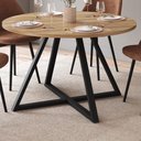 Ver imagem 2 de Mesa de Jantar Redonda 110 Cm 25933 Nogal Sevilha Preto Artesano