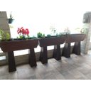 Ver imagem 2 de Vaso Planta 100x30 Jardineira Floreira Suporte Polietileno BGPLASTICOS V5100S BRANCO 006