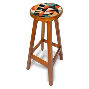 Banqueta S/ Encosto Mel Estampada Kz0341