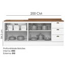 Ver imagem 4 de Balcao Tampo 120cm Balcao Cooktop 80cm Americana Branco Nature Henn
