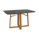 Ver imagem 1 de Mesa de Jantar Kappesberg em Madeira Maciça com Tampo de Vidro Preto Fosco 170cm