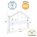 Ver imagem 3 de Livreiro Infantil com Moldura de Casinha 2,0m Prateleiras Suspensas Cor:Branco