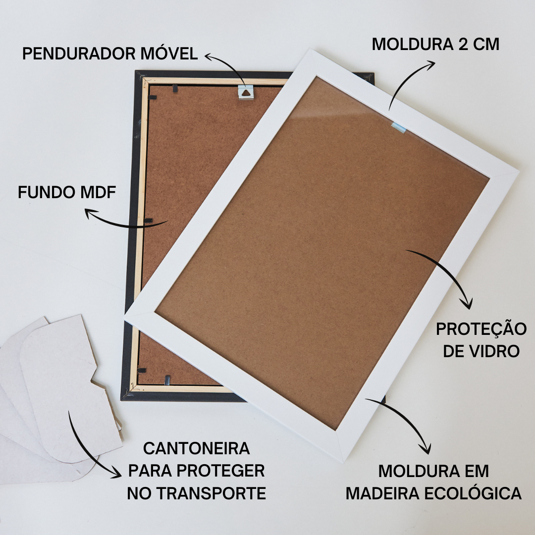 Kit 2 Quadros para casa - Fé e Gratidão:Preta - 6