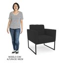 Ver imagem 7 de Sofá Namoradeira e 2 Poltronas Base Industrial Preto Ana Veludo Preto - Ibiza
