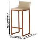 Ver imagem 2 de Kit 2 Banquetas Alta C/ Encosto e Apoio de Pés Courino - Twdecora