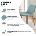 Ver imagem 2 de Kit 8 Cadeiras de Jantar Estrutura em Aco Carbono Nobre Bronze Estofado em Linho Conforto - Verde