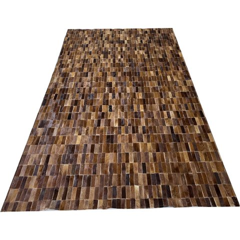 Tapete Couro Quadriculado Castanho 1,50x2,50 S/b Pç 3x9cm