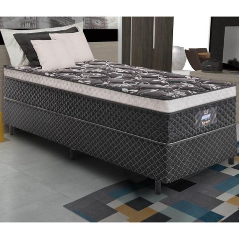 Cama Box Conjugado Solteiro com Colchão 88x71x188 Opala Gazin Cr35330 Preto