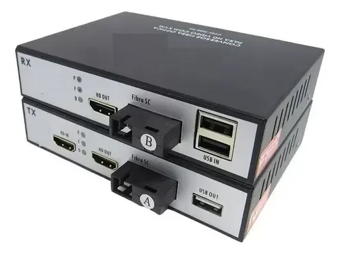 Ver imagem 2 de Extensor Hdmi Via Fibra Óptica 20km 1080p Kvm Conversor Full