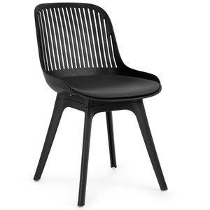 Cadeira de Jantar Estofada Marcela sem Braços - Preto