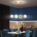 Ver mais imagens de Lustre Pendente 4 Globos 90cm X 88cm Jabuticaba Dourada Luminária Teto Gimpo Kjdd-e-544-gold-milky-4