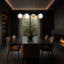 Ver imagem 4 de Lustre Pendente 4 Globos 90cm X 88cm Jabuticaba Dourada Luminária Teto Gimpo Kjdd-e-544-gold-milky-4