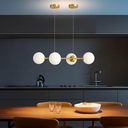 Ver imagem 2 de Lustre Pendente 4 Globos 90cm X 88cm Jabuticaba Dourada Luminária Teto Gimpo Kjdd-e-544-gold-milky-4