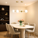 Ver imagem 3 de Lustre Pendente 4 Globos 90cm X 88cm Jabuticaba Dourada Luminária Teto Gimpo Kjdd-e-544-gold-milky-4