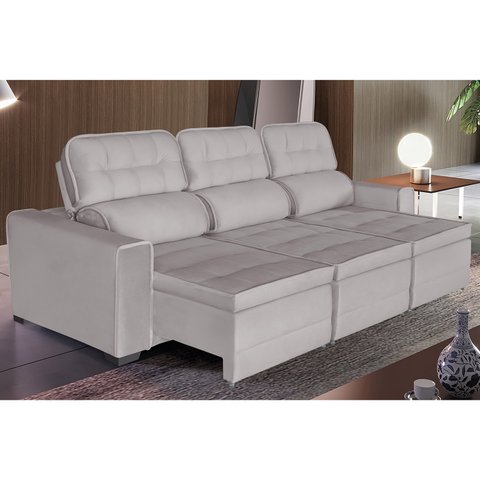 Sofá Império 6 Lugares 2,90cm Retrátil e Reclinável - de Casa Décor e Estofados.