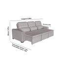 Ver imagem 2 de Sofá Império 6 Lugares 2,90cm Retrátil e Reclinável - de Casa Décor e Estofados.
