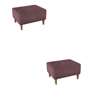 Ver imagem 1 de Kit 2 Puff Decorativo Piva Suede Rose