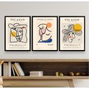Ver imagem 1 de Kit 3 Quadros Minimalistas Cubismo picasso 24x18cm - com Vidro:madeira Branca