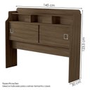 Ver imagem 3 de Cabeceira Casal 2 Portas 145 Cm Mdf Jessica Castanho Off Decmade
