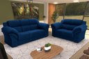 Ver imagem 1 de Conjunto Sofá Windsor Velut 3 e 2 Lugares 2,04m e 1,59m - King House