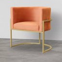 Ver imagem 4 de Kit 2 Poltronas Decorativas Base Metal para Sala Jantar Estar Recepção Clínica Consultório Terracota
