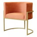 Ver imagem 2 de Kit 2 Poltronas Decorativas Base Metal para Sala Jantar Estar Recepção Clínica Consultório Terracota