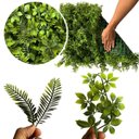 Ver imagem 3 de Kit 16 Placas de Folhagem Artificial Luxo para Jardim Vertical e Parede Moderna