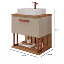Ver imagem 3 de Gabinete Suspenso para Banheiro com Cuba 60cm em MDF Duna MGM Marrom