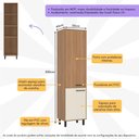Ver imagem 2 de Paneleiro 55cm com 2 Portas Havana Multimóveis Cr20313 Rovere/champanhe