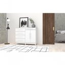 Ver imagem 2 de Cômoda Sapateira Orion 5 Gavetas MDP Puxador MDF Branco Vila Rica