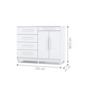 Ver imagem 3 de Cômoda Sapateira Orion 5 Gavetas MDP Puxador MDF Branco Vila Rica