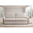 Ver imagem 4 de Sofá-cama 160m Retrátil Reclinável Super Confortável Linho Bege Luxo