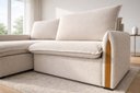 Ver imagem 2 de Sofá-cama 160m Retrátil Reclinável Super Confortável Linho Bege Luxo