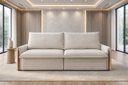 Ver imagem 1 de Sofá-cama 160m Retrátil Reclinável Super Confortável Linho Bege Luxo