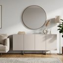 Ver imagem 1 de Buffet Aparador 100% MDF 4 Portas 160cm com Pés em Metal Champanhe Mayra