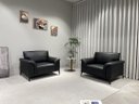 Ver imagem 2 de Sc-2308 Conjunto Internacional Sofá 2,20m+2 Poltronas Preto Material Ecológico Sala Tv Luxo Conforto